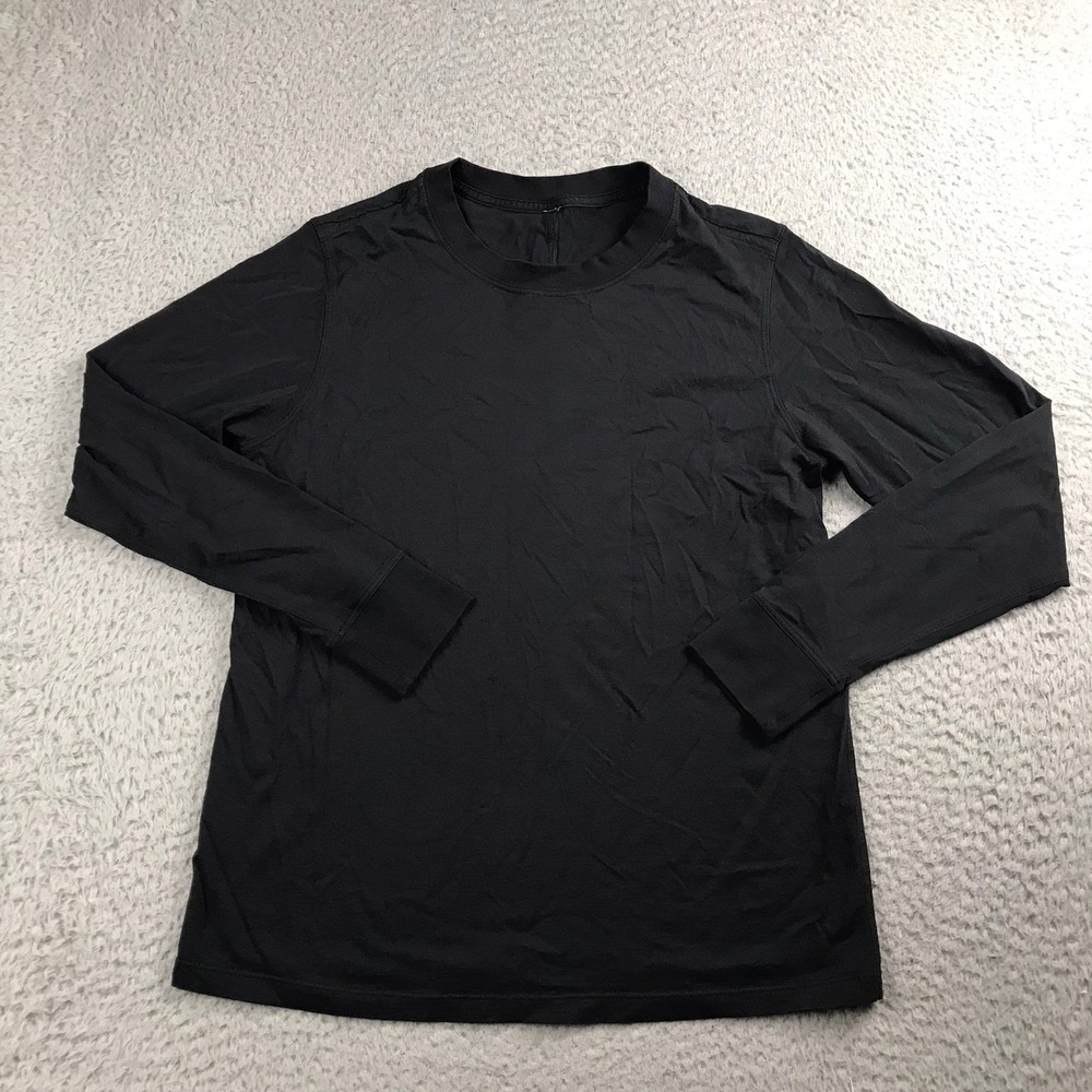 Lululemon Shirt Womens 8 Black Crew Neck Long Sleeve Training Top